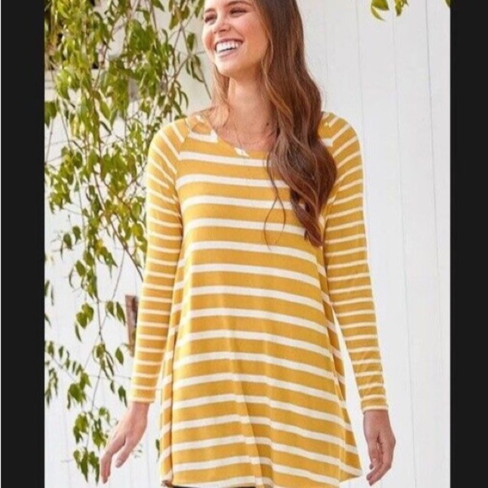 Matilda Jane Brilliant Daydream Walking on Sunshine Tunic Top Sz S Long Sleeve